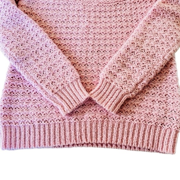 RALPH LAUREN ALPACA WOOL BLEND OPEN KNIT SOFT PINK SWEATER SIZE MEDIUM - Picture 7 of 15